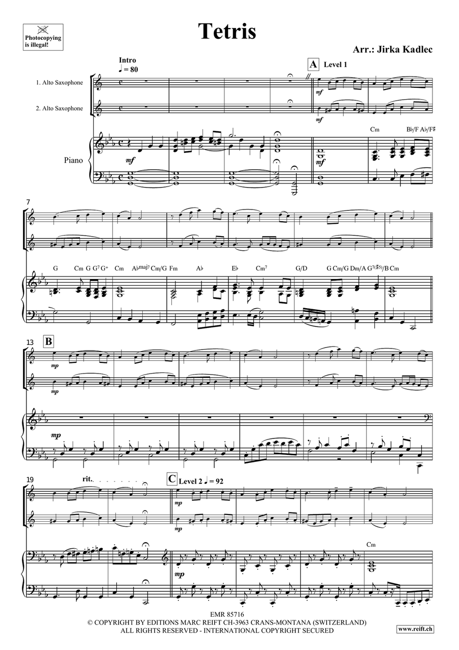 Tetris Tetris Alto Saxophone scores gallery preview page 3
