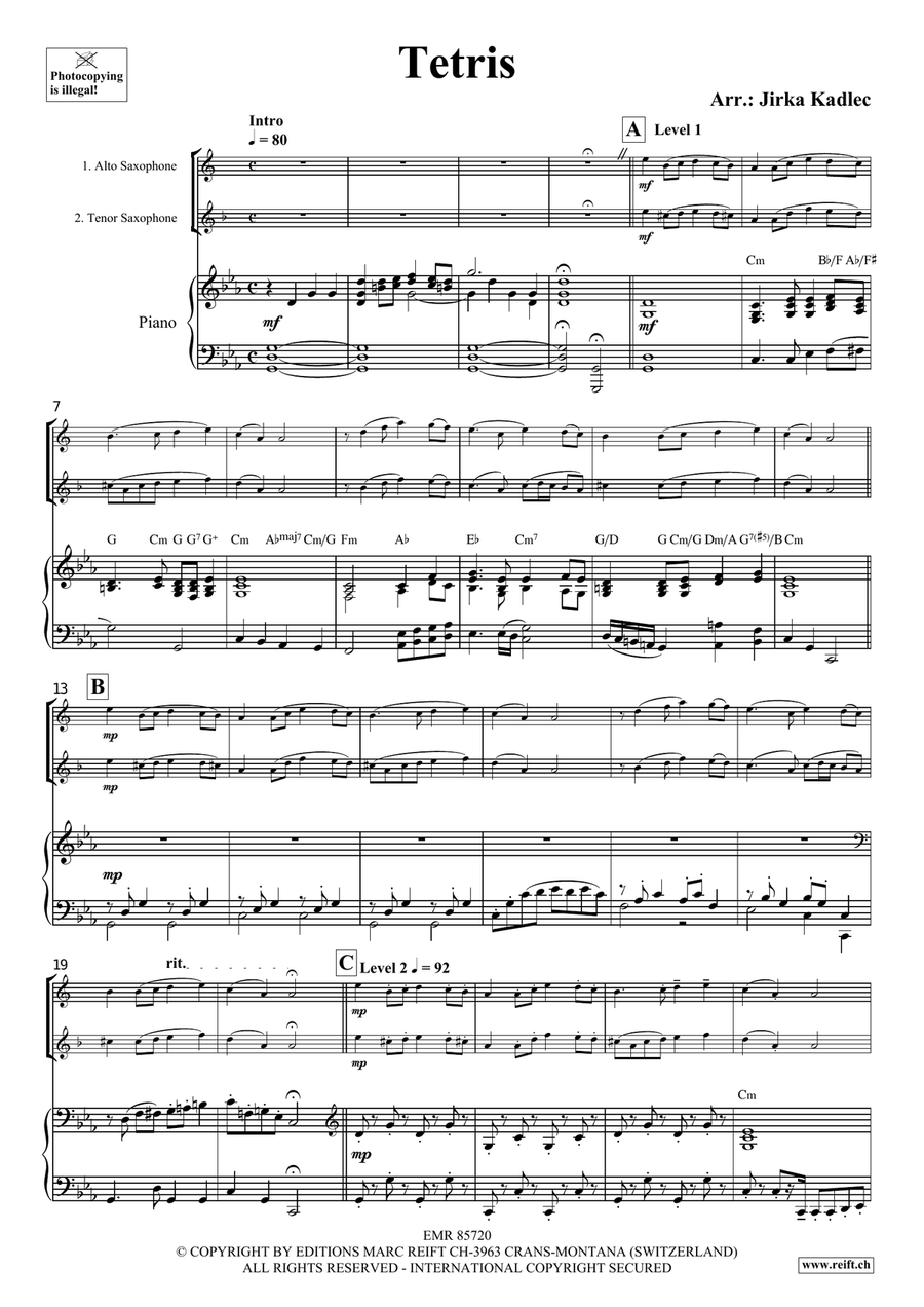 Tetris Tetris Tenor Saxophone scores gallery preview page 3