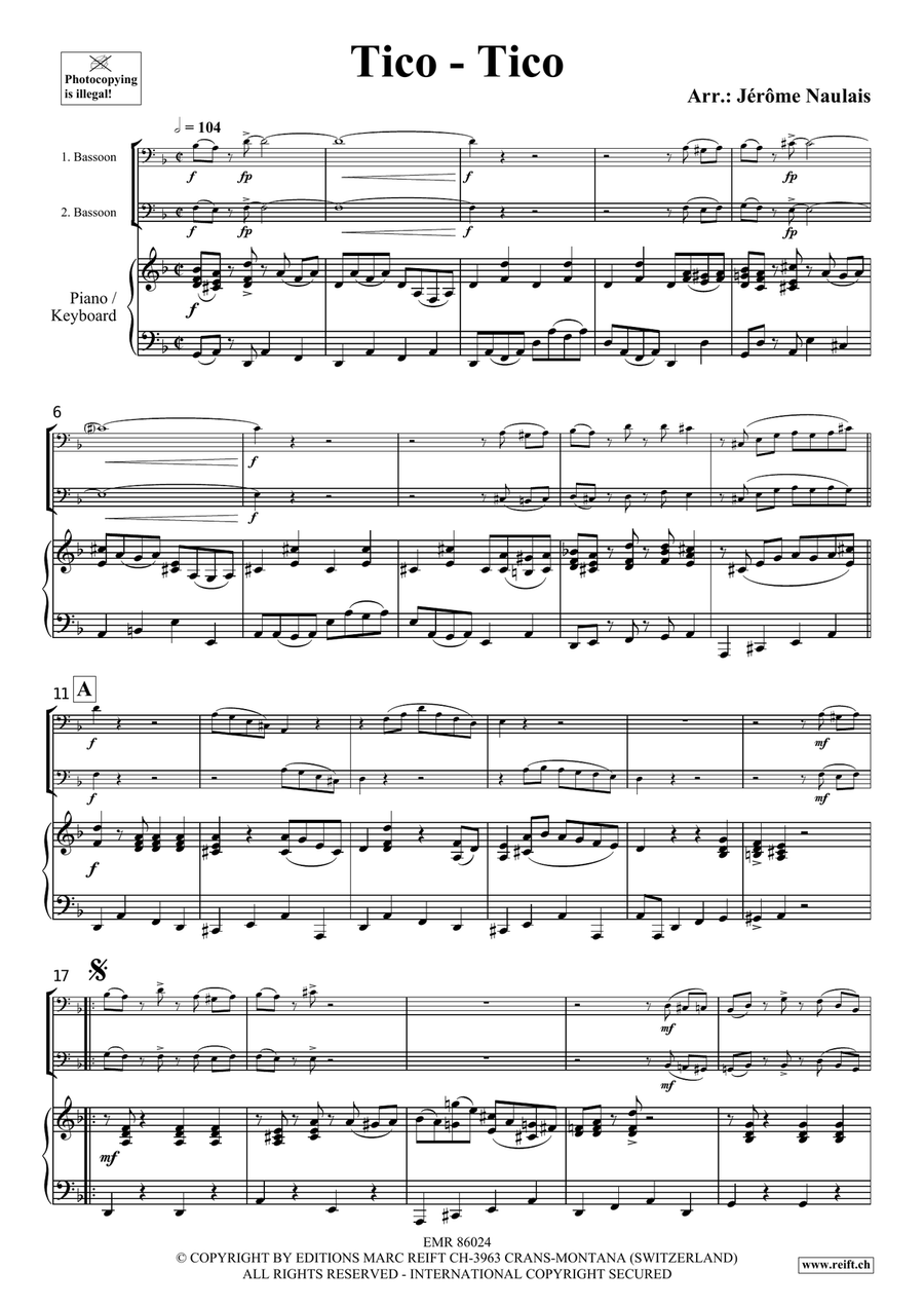Tico-Tico Tico-Tico Bassoon scores gallery preview page 3