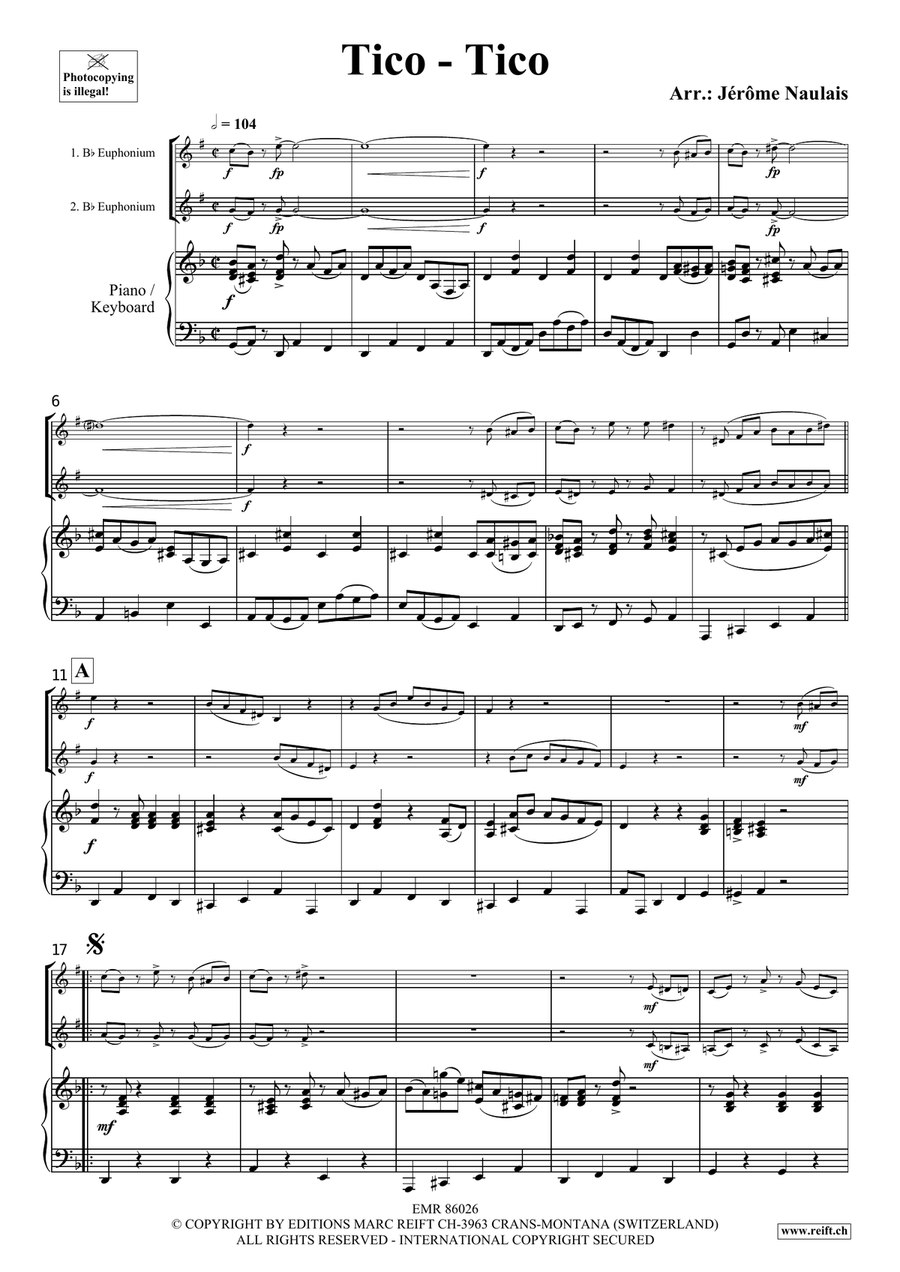 Tico-Tico Euphonium Duet scores gallery preview page 3