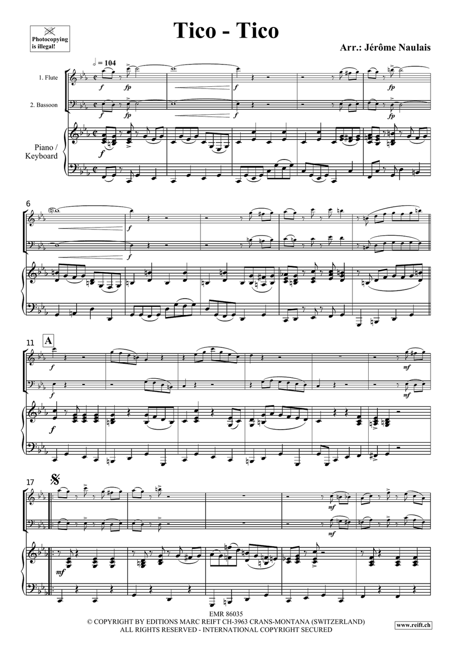 Tico-Tico Tico-Tico Bassoon scores gallery preview page 3