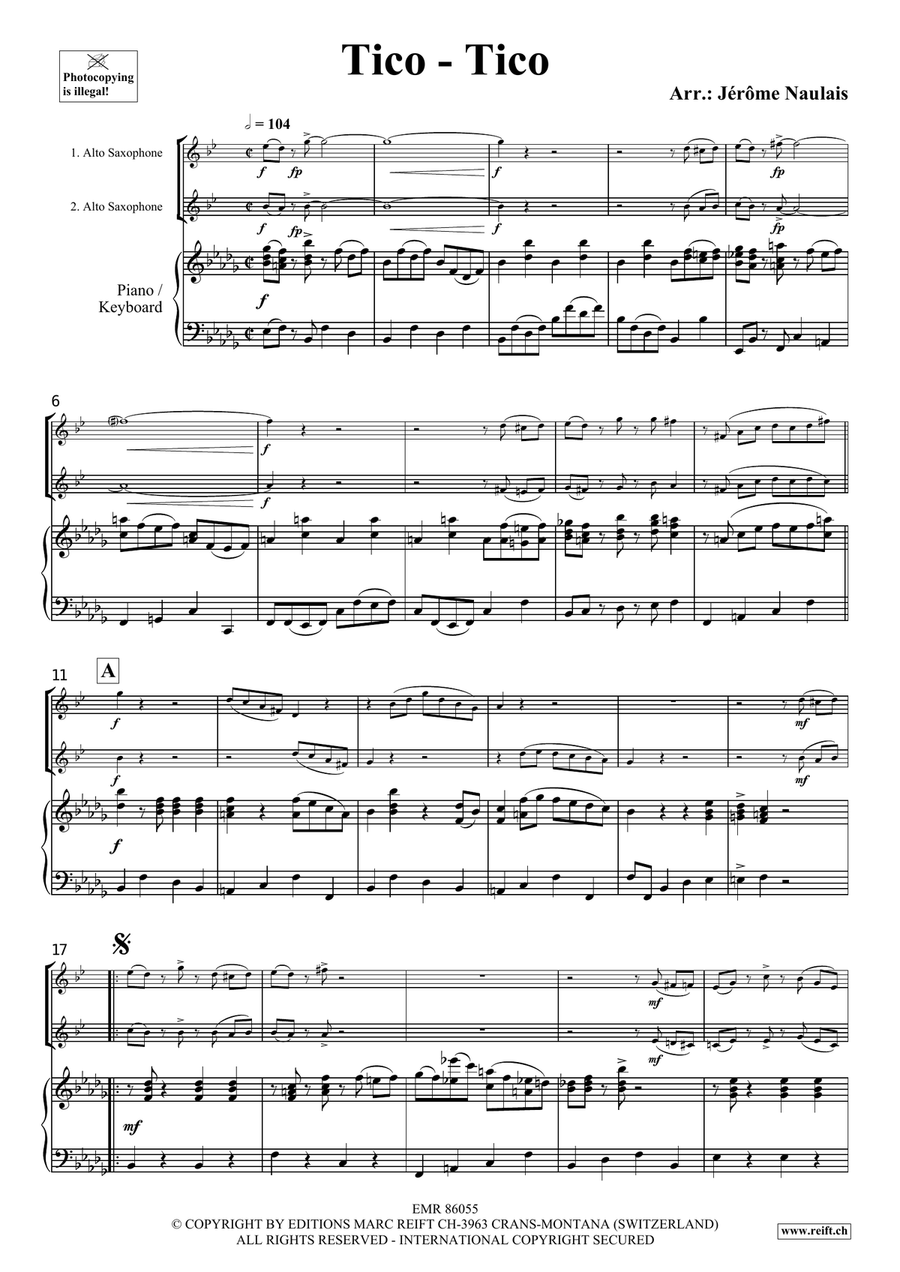 Tico-Tico Tico-Tico Alto Saxophone scores gallery preview page 3