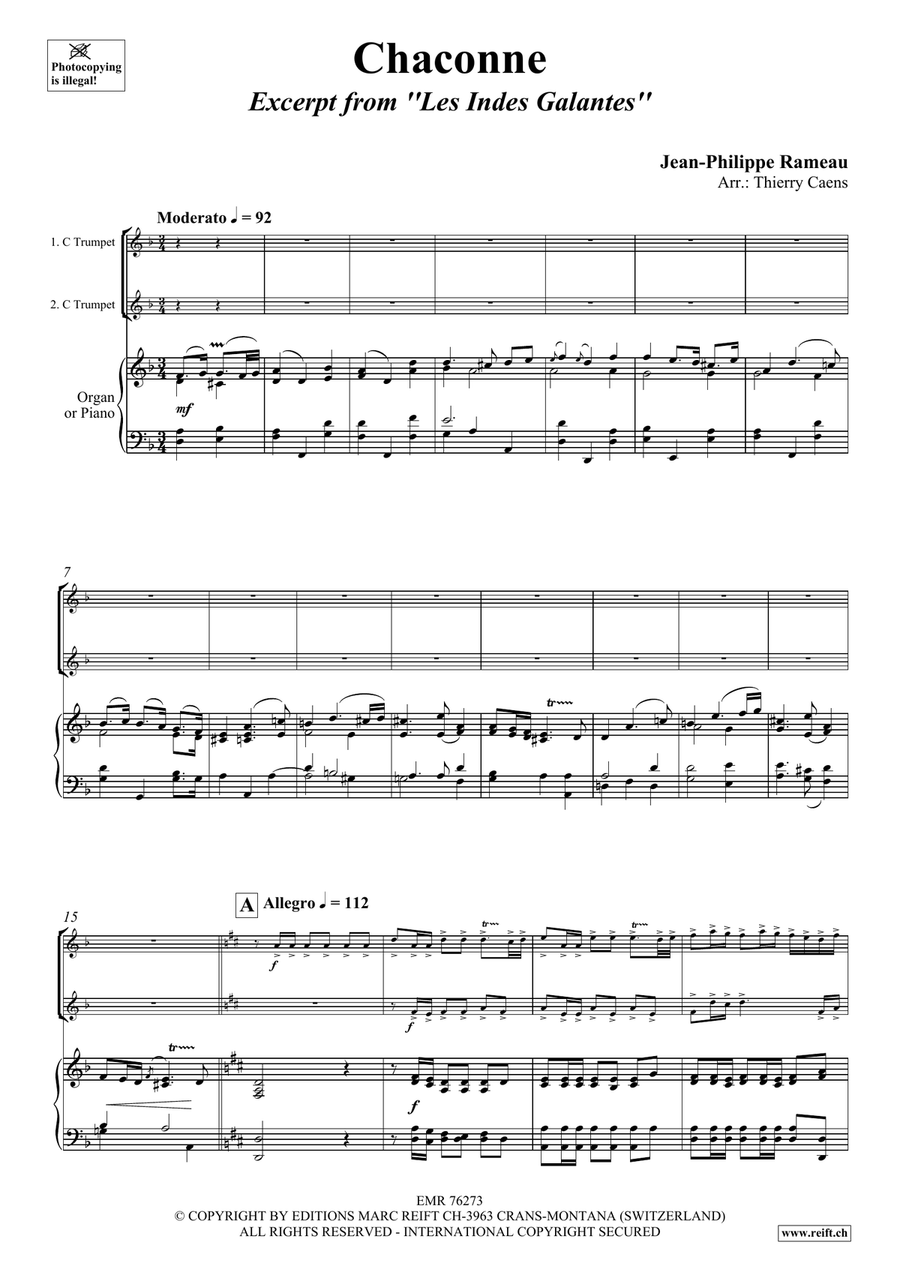 Chaconne Chaconne Trumpet Duet scores gallery preview page 3