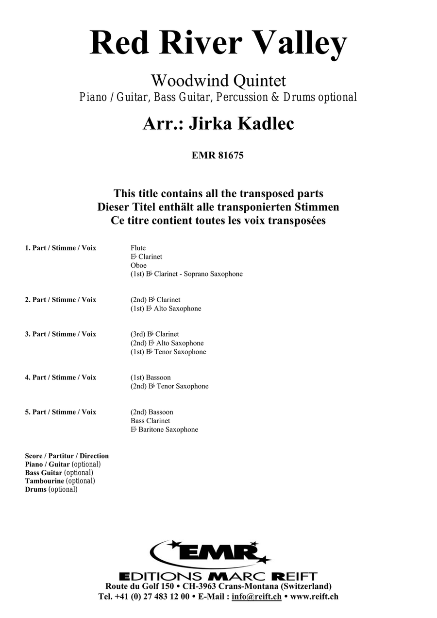 Red River Valley Red River Valley Woodwind Quintet scores gallery preview page 2