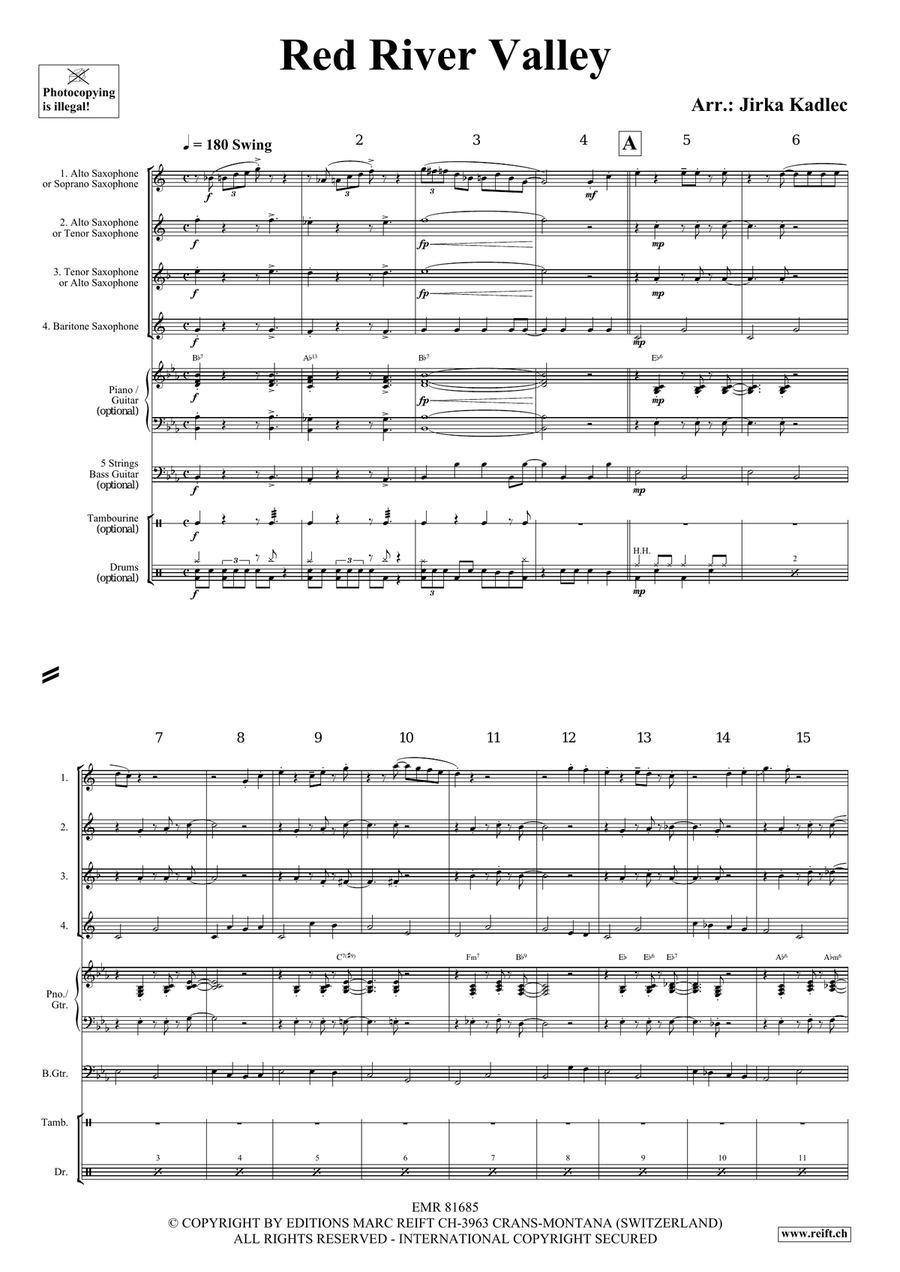 Red River Valley Saxophone Quartet scores gallery preview page 3