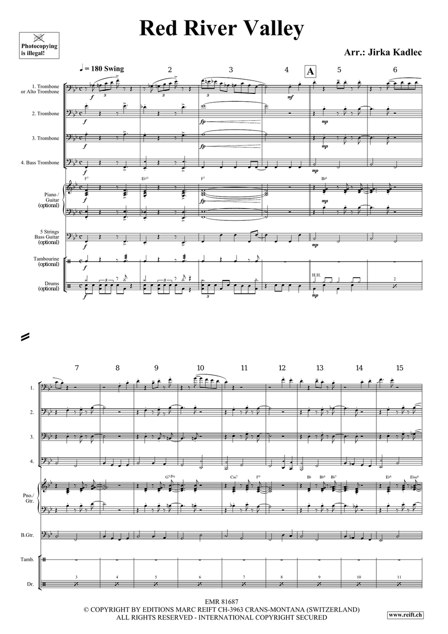 Red River Valley Red River Valley Trombone Quartet scores gallery preview page 3