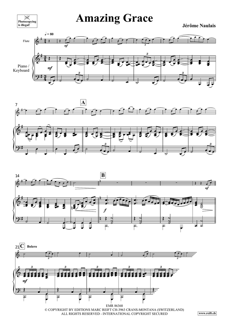 Amazing Grace Amazing Grace Flute Solo scores gallery preview page 4