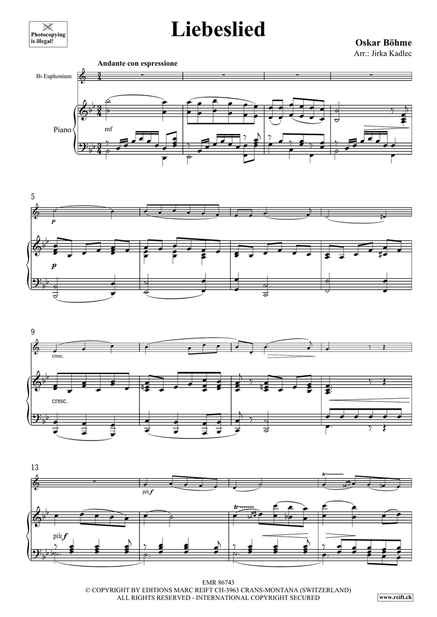 Liebeslied Liebeslied Euphonium scores gallery preview page 3