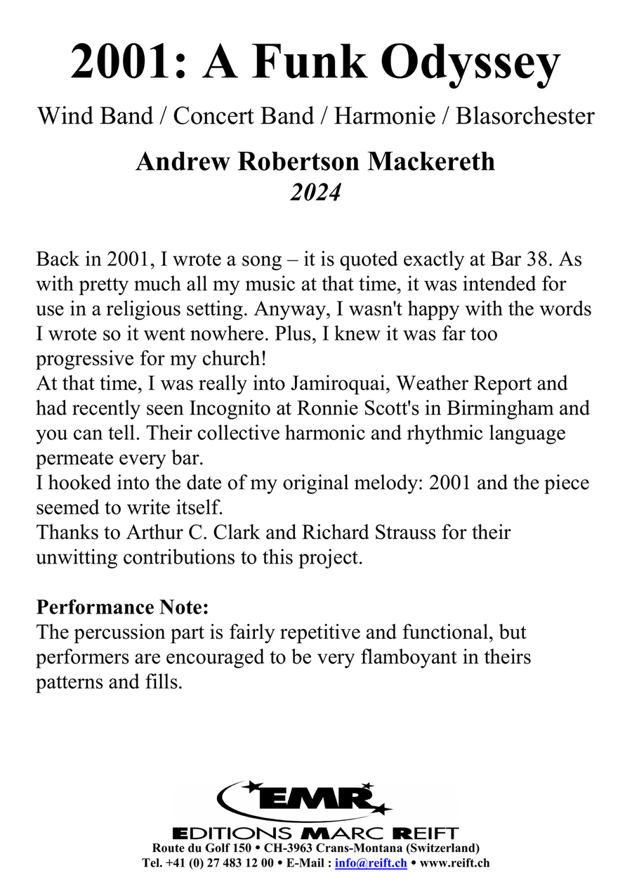 2001: A Funk Odyssey 2001: A Funk Odyssey Concert Band scores gallery preview page 4