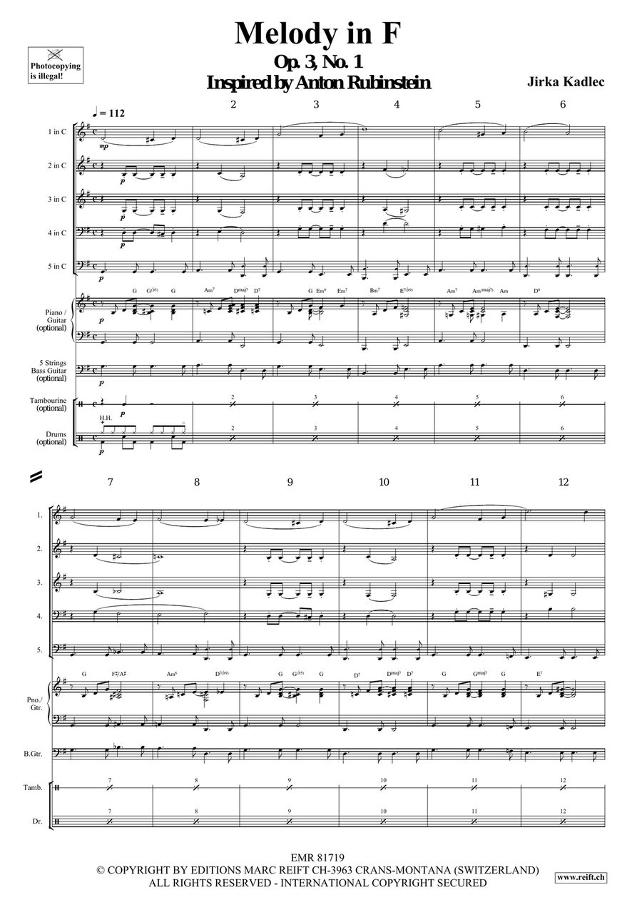 Melody in F Melody in F Score scores gallery preview page 4