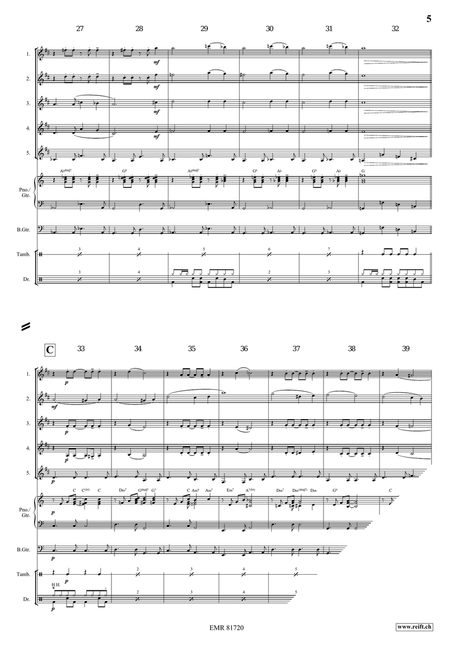 Melody in F Melody in F Clarinet Quintet scores gallery preview page 6