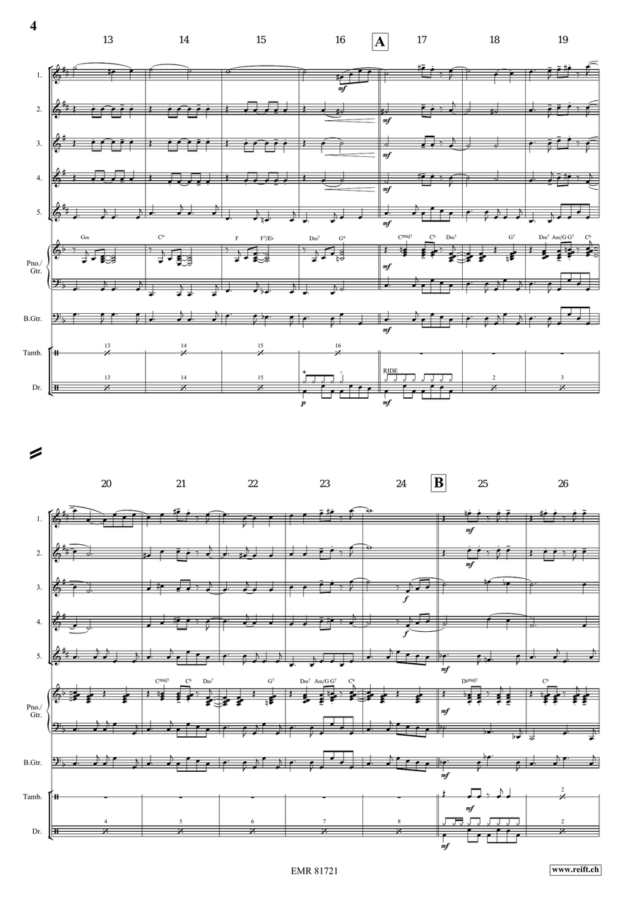 Melody in F Melody in F Saxophone Quintet scores gallery preview page 5
