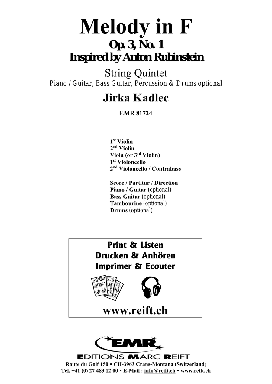 Melody in F Melody in F String Quintet scores gallery preview page 2