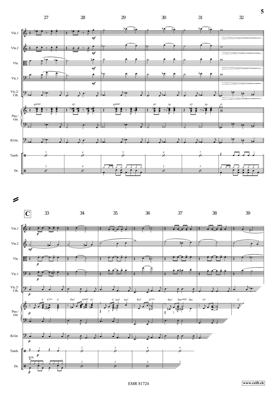 Melody in F Melody in F String Quintet scores gallery preview page 6