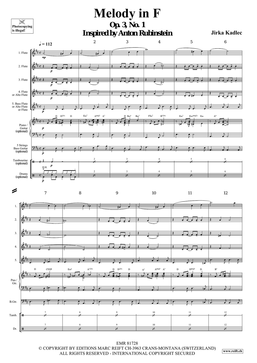 Melody in F Melody in F Flute scores gallery preview page 4