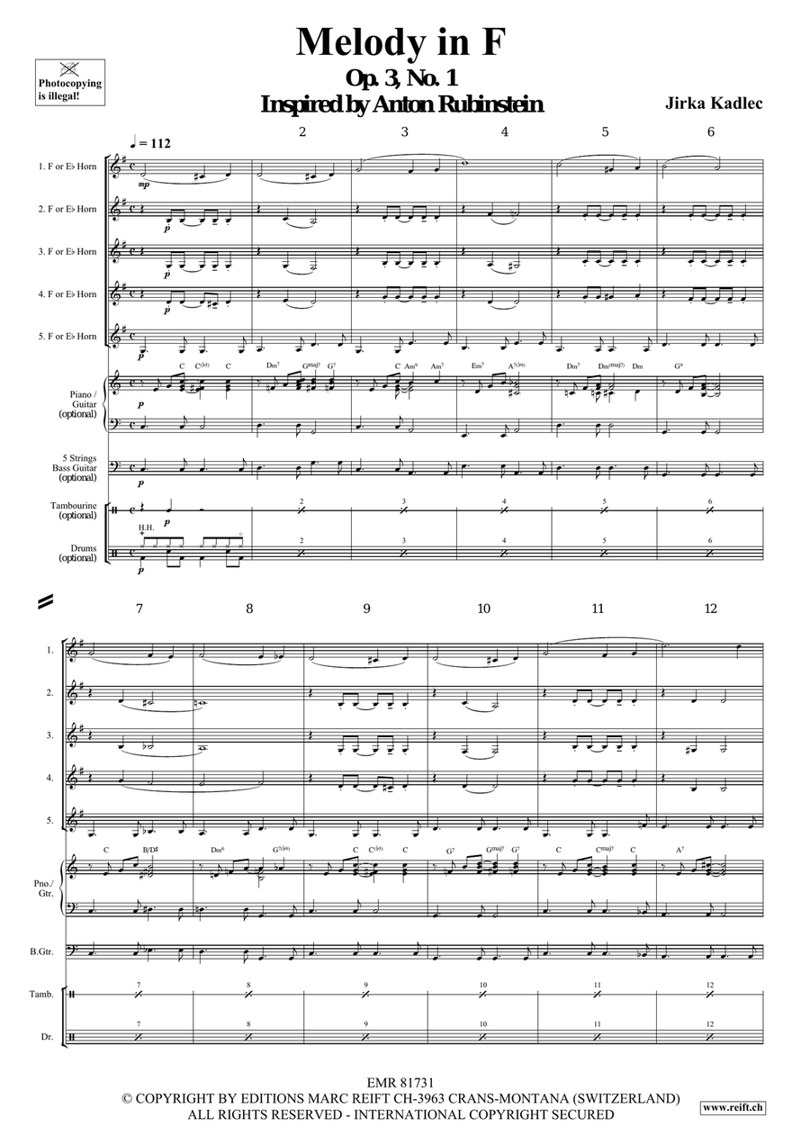 Melody in F Melody in F Horn scores gallery preview page 4