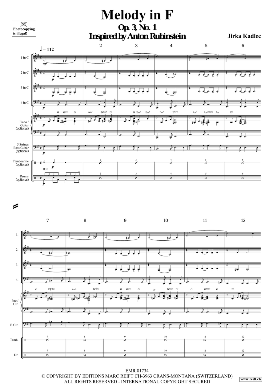Melody in F Melody in F Score scores gallery preview page 4