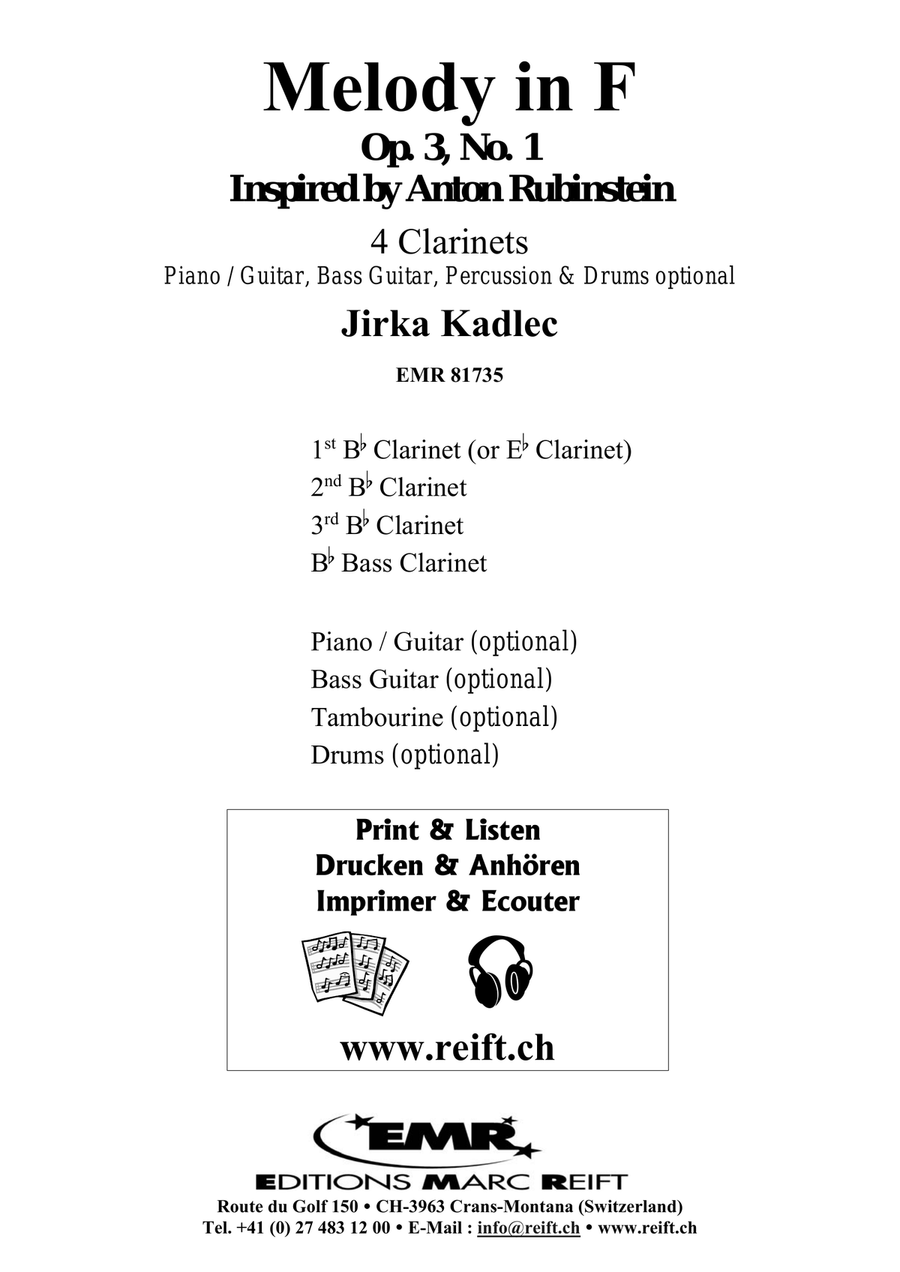 Melody in F Melody in F Clarinet Quartet scores gallery preview page 2