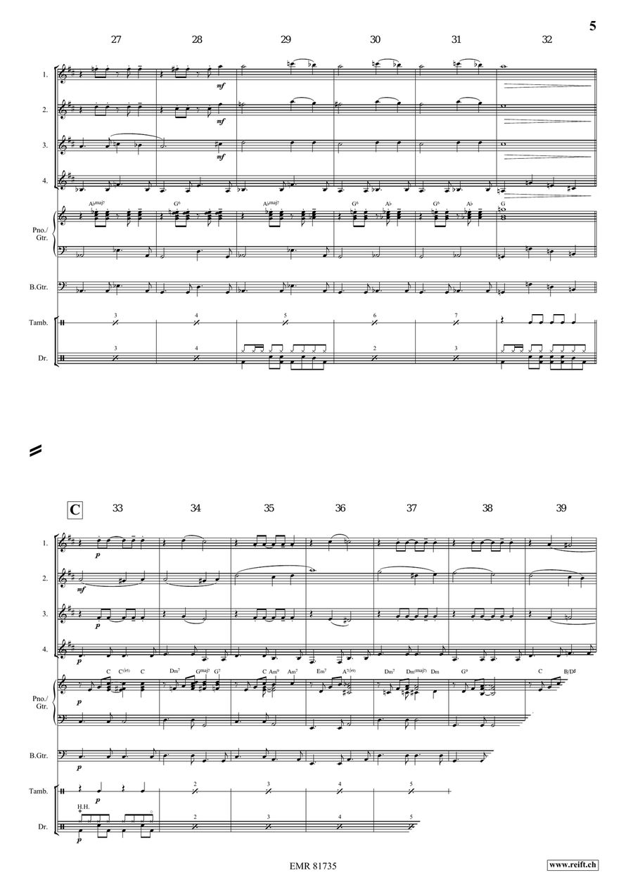 Melody in F Melody in F Clarinet Quartet scores gallery preview page 6
