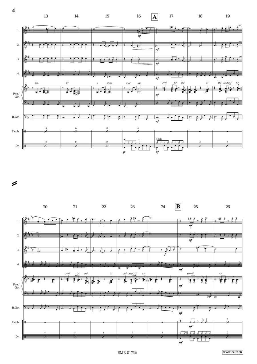 Melody in F Melody in F Saxophone Quartet scores gallery preview page 5