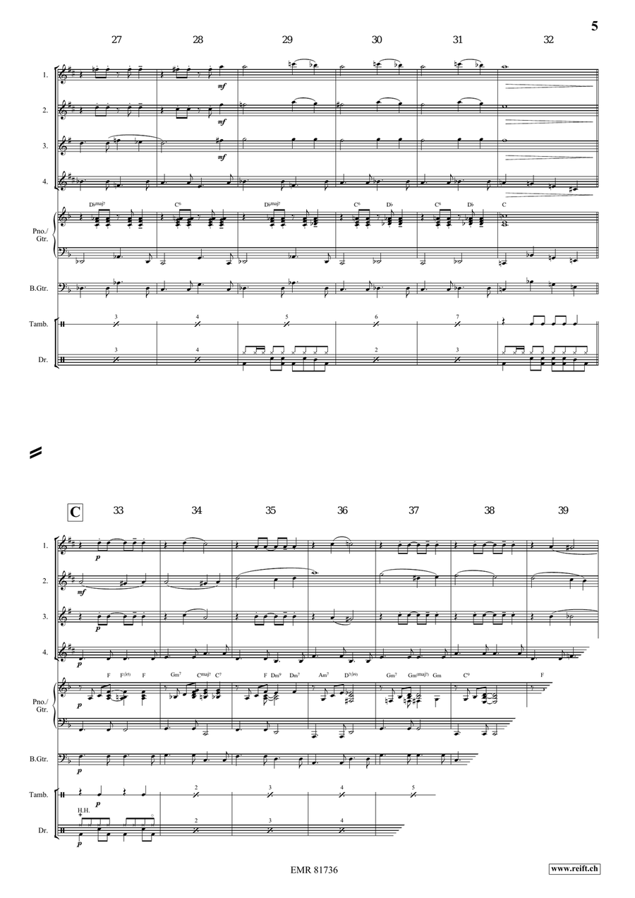 Melody in F Melody in F Saxophone Quartet scores gallery preview page 6
