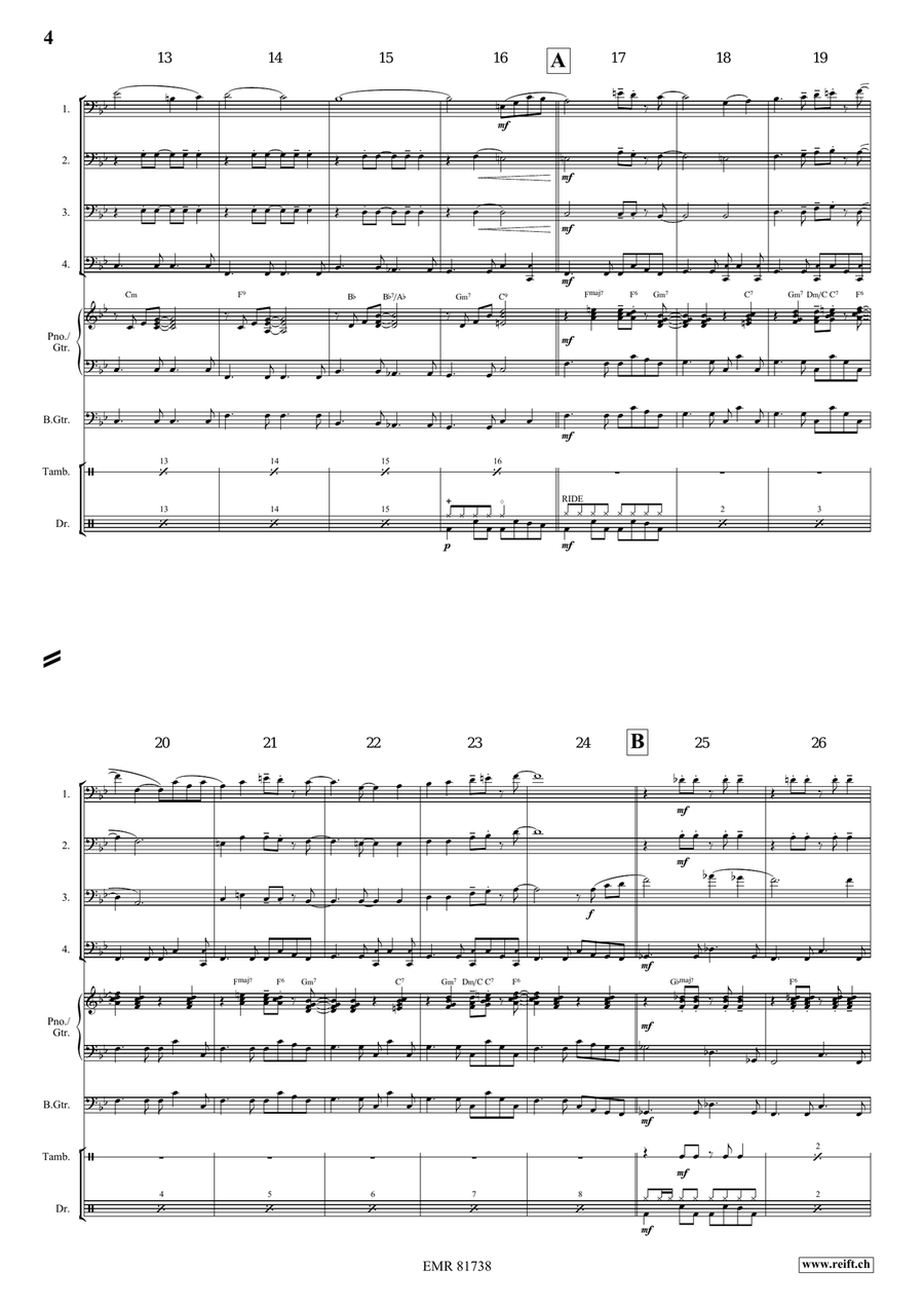 Melody in F Melody in F Trombone Quartet scores gallery preview page 5