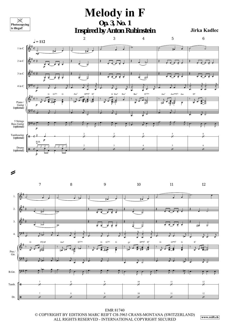 Melody in F Melody in F Brass Quartet scores gallery preview page 4