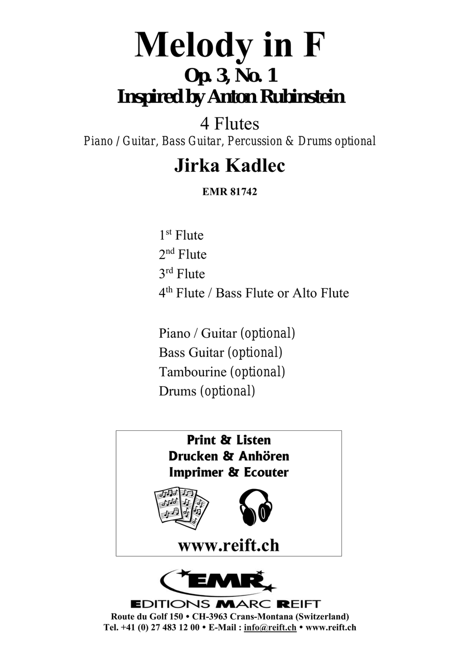 Melody in F Melody in F Flute Quartet scores gallery preview page 2