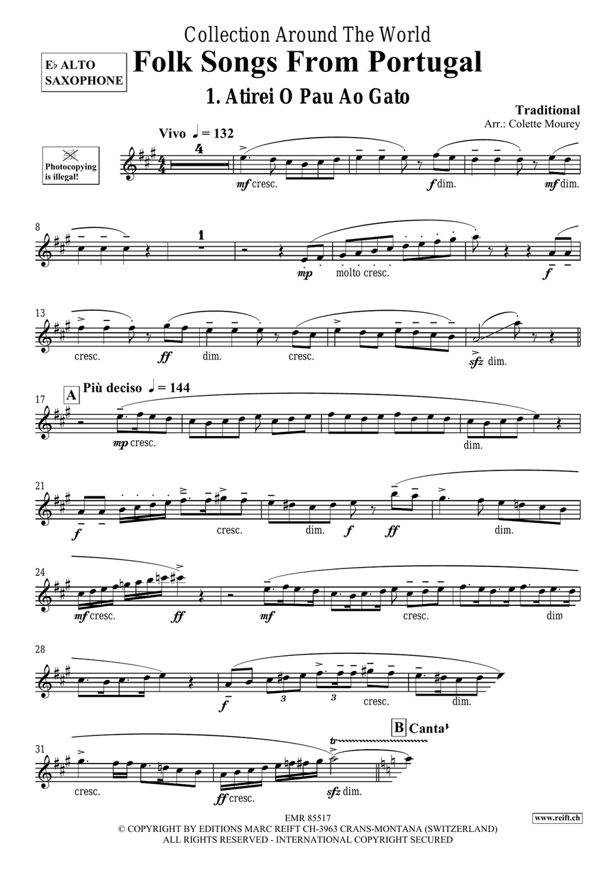 Folk Songs From Portugal Folk Songs From Portugal Alto Saxophone scores gallery preview page 3