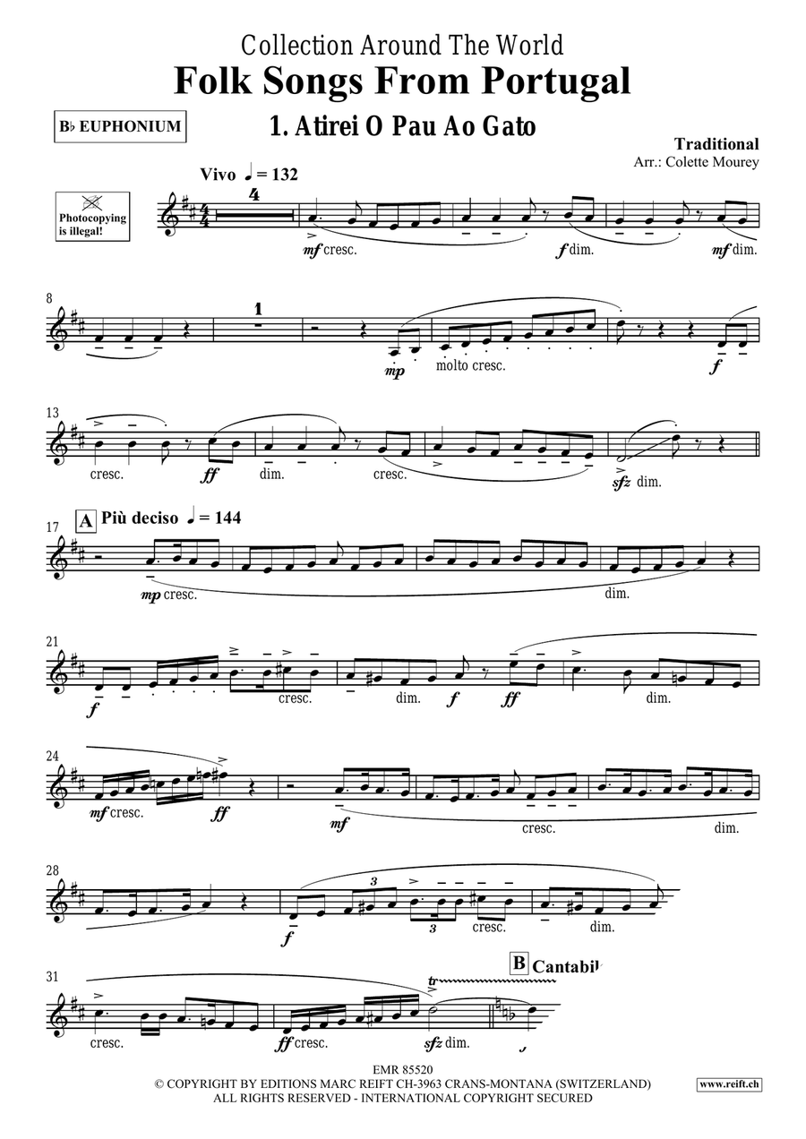 Folk Songs From Portugal Folk Songs From Portugal Euphonium scores gallery preview page 3