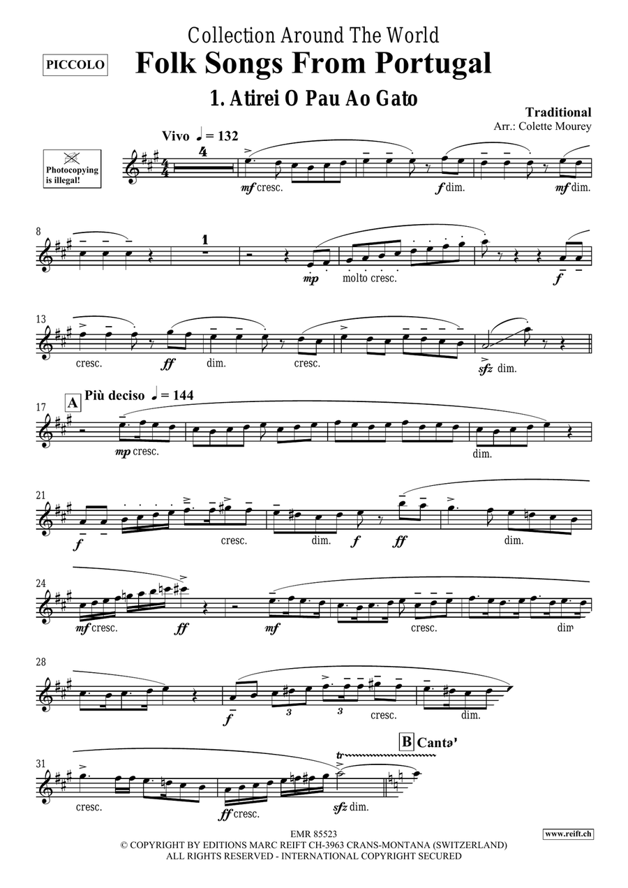 Folk Songs From Portugal Folk Songs From Portugal Piccolo scores gallery preview page 3