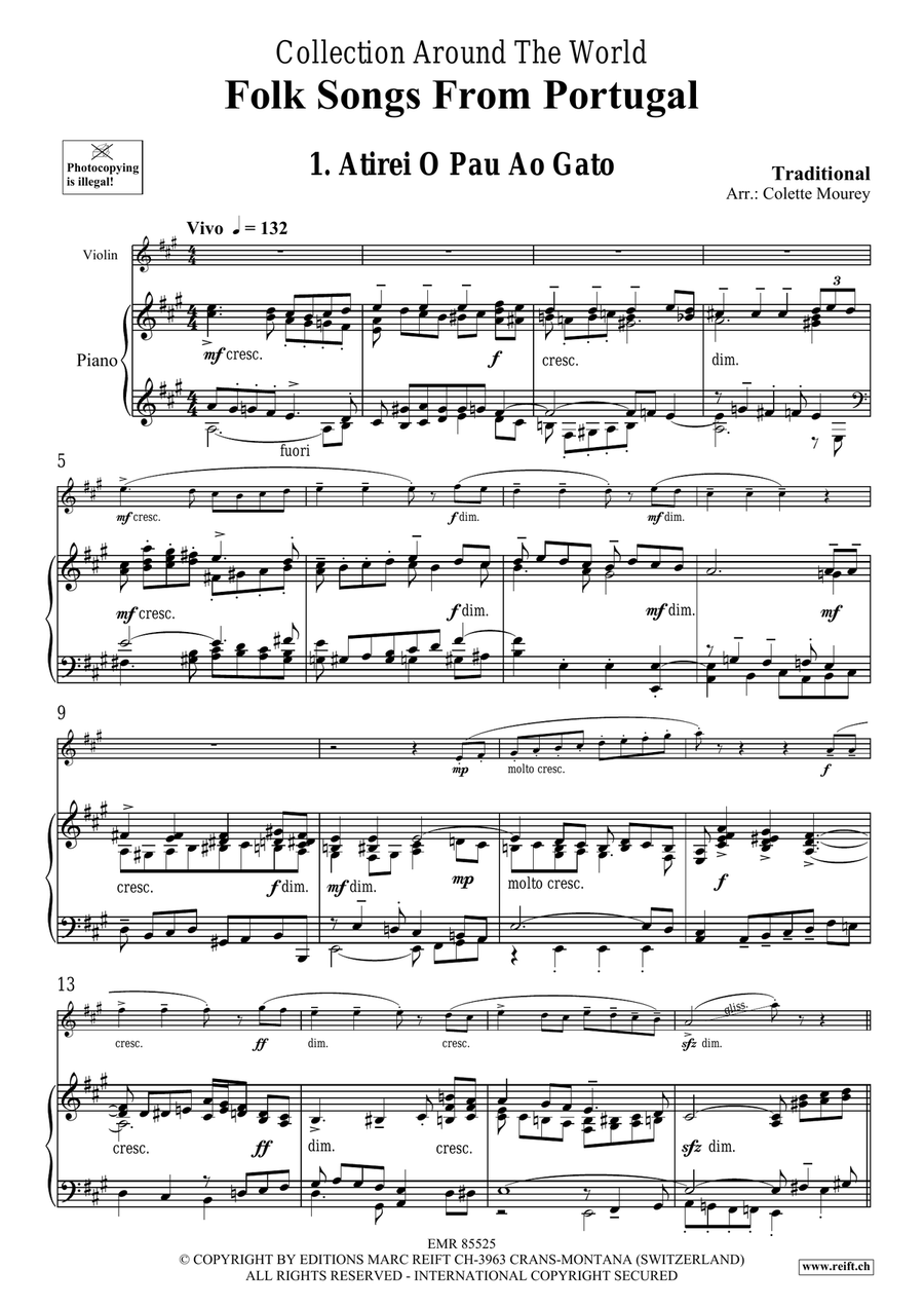 Folk Songs From Portugal Folk Songs From Portugal Violin Solo scores gallery preview page 4