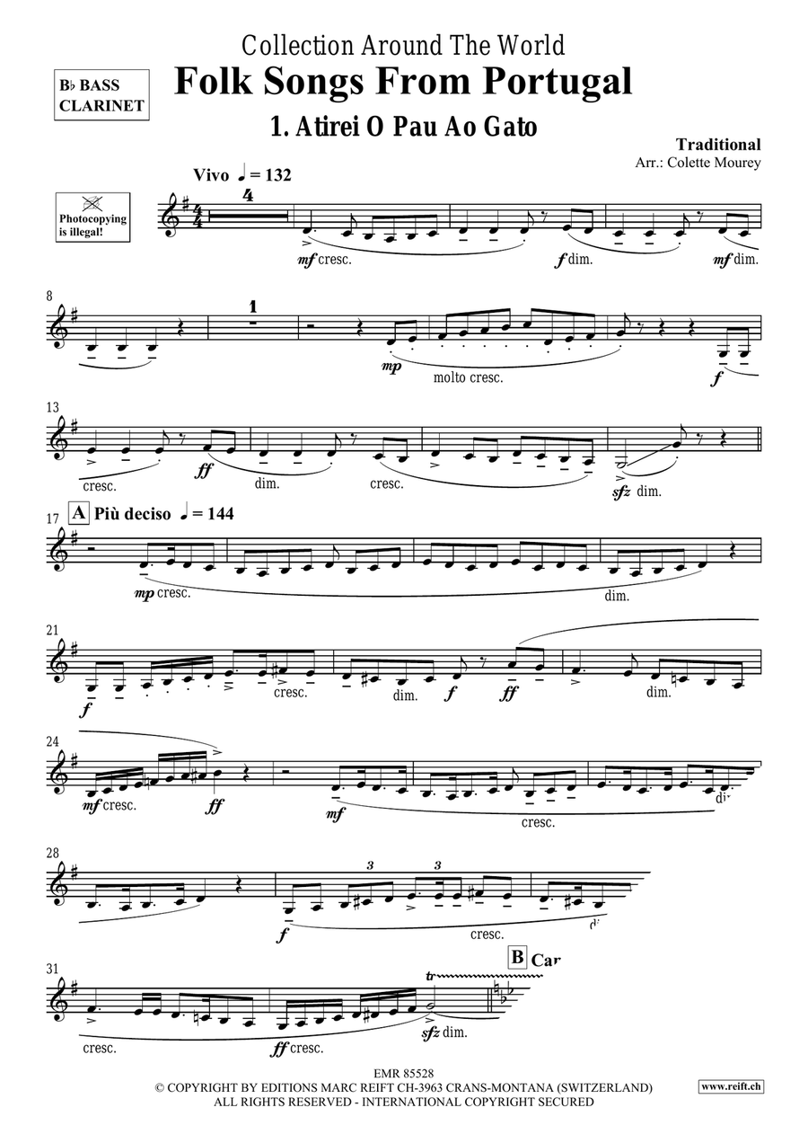 Folk Songs From Portugal Folk Songs From Portugal Bass Clarinet scores gallery preview page 3