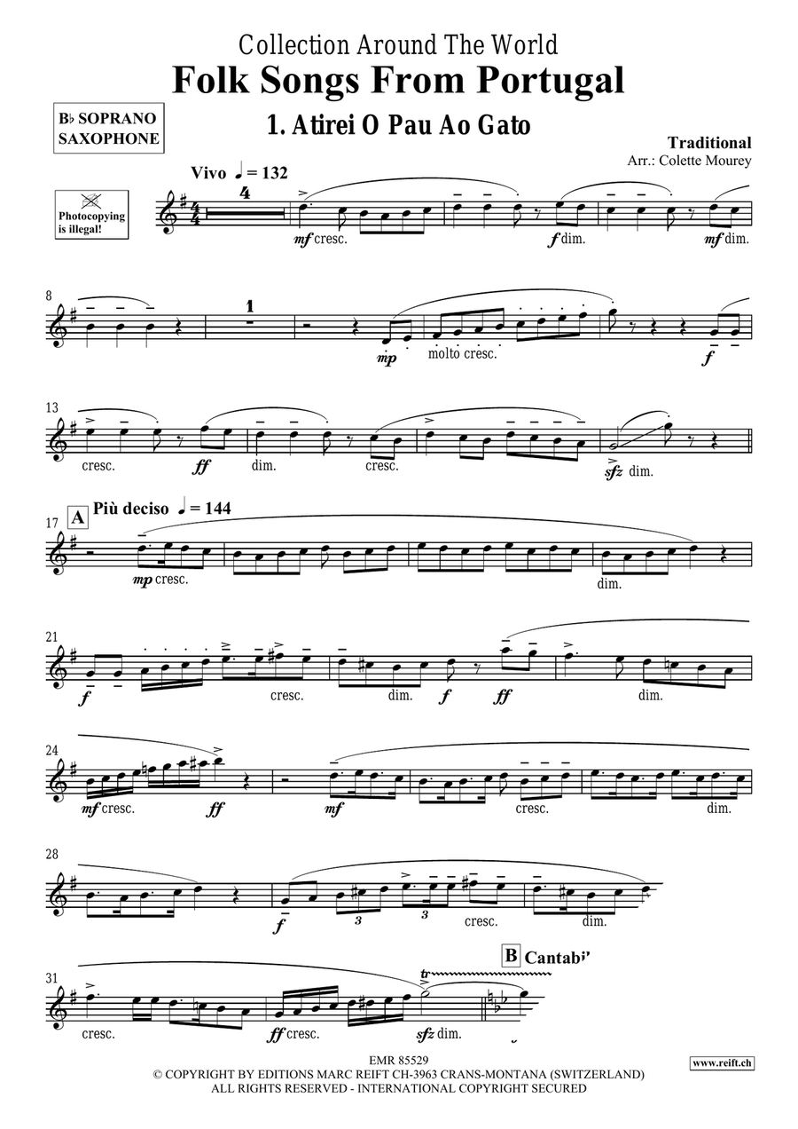 Folk Songs From Portugal Folk Songs From Portugal Soprano Saxophone scores gallery preview page 3
