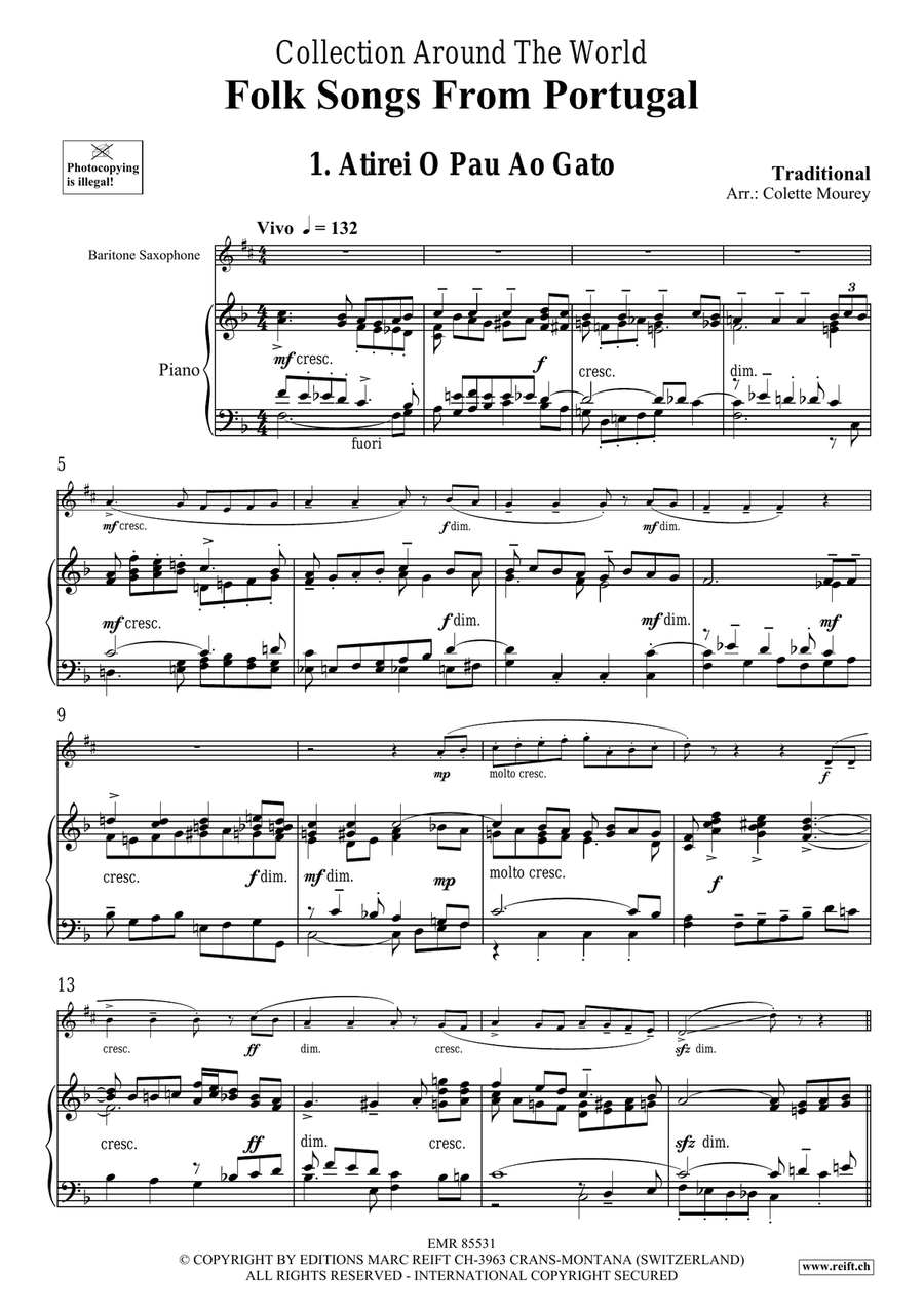 Folk Songs From Portugal Folk Songs From Portugal Baritone Saxophone scores gallery preview page 4