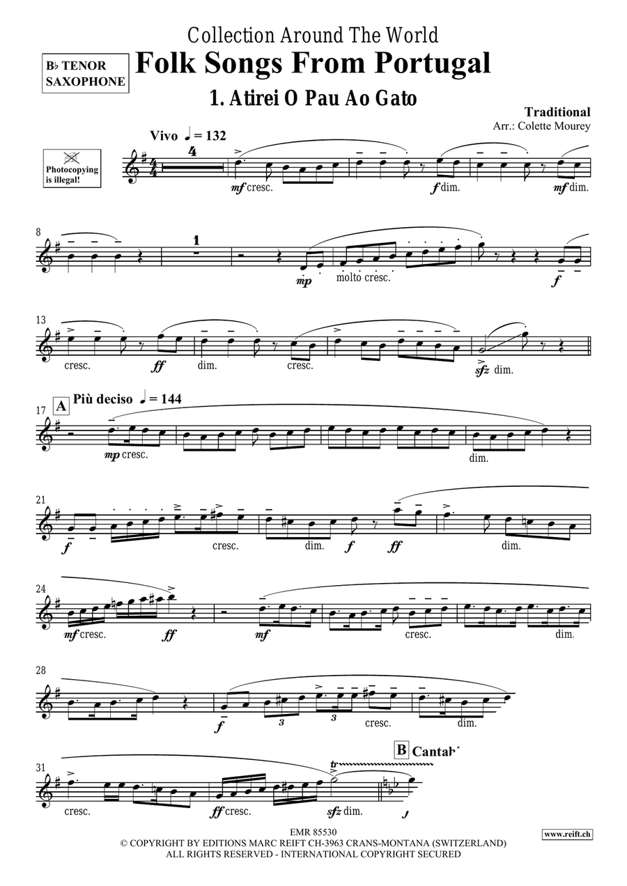 Folk Songs From Portugal Folk Songs From Portugal Tenor Saxophone scores gallery preview page 3