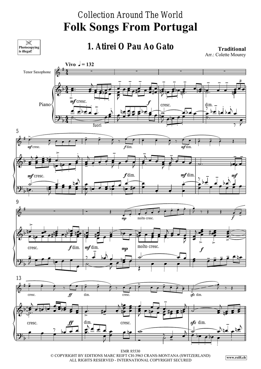 Folk Songs From Portugal Folk Songs From Portugal Tenor Saxophone scores gallery preview page 4