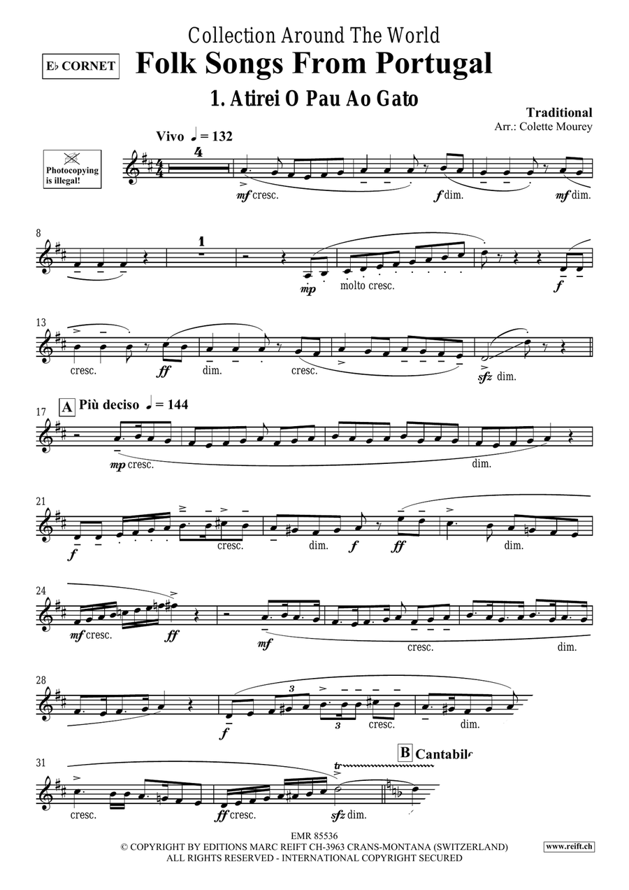Folk Songs From Portugal Folk Songs From Portugal Cornet scores gallery preview page 3