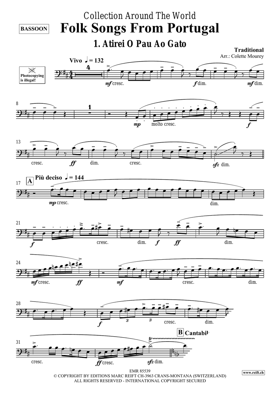 Folk Songs From Portugal Folk Songs From Portugal Bassoon Solo scores gallery preview page 3