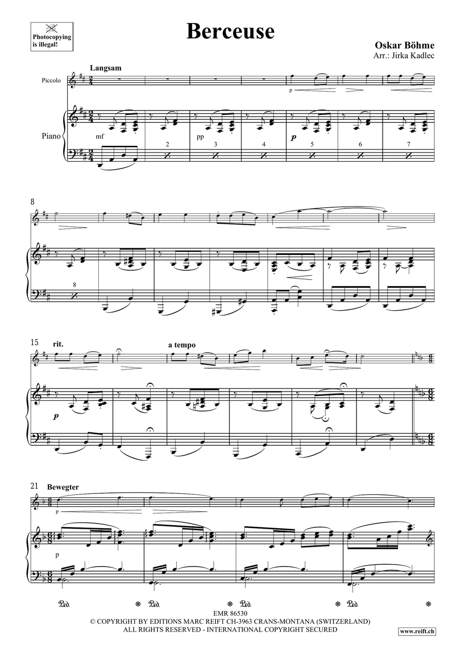 Berceuse Berceuse Piccolo scores gallery preview page 3