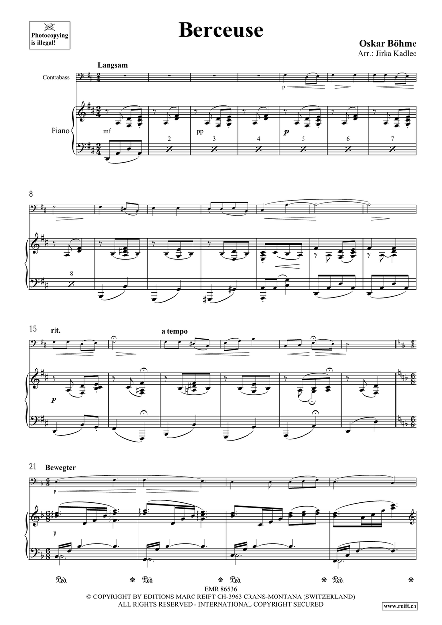 Berceuse Berceuse Double Bass scores gallery preview page 3