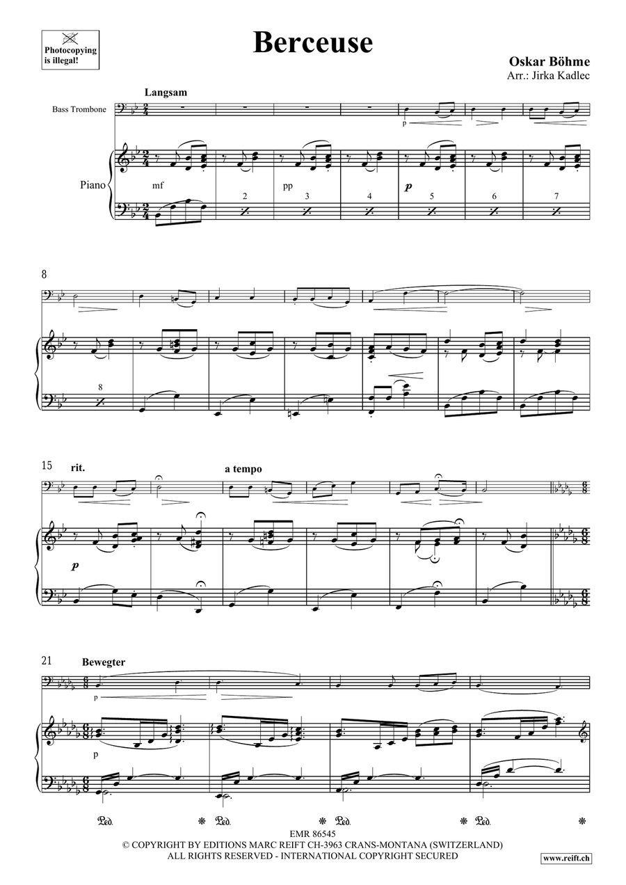 Berceuse Berceuse Bass Trombone scores gallery preview page 3
