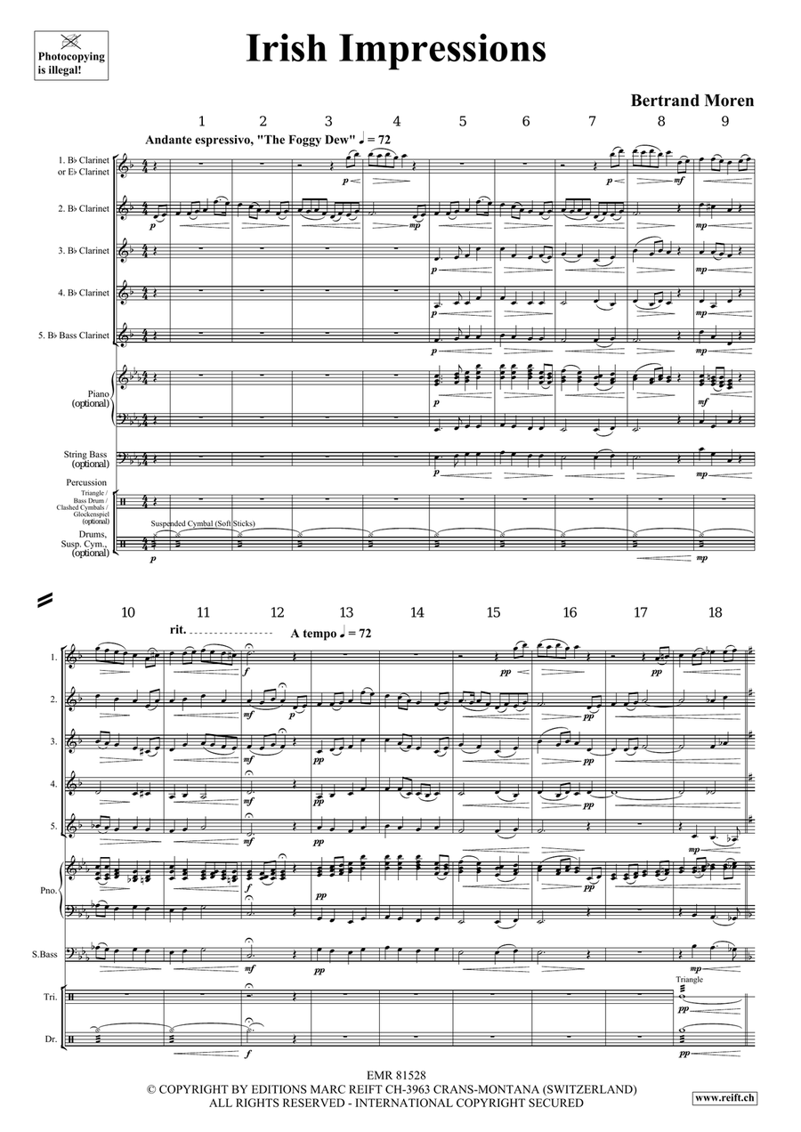 Irish Impressions Irish Impressions Clarinet Quintet scores gallery preview page 4