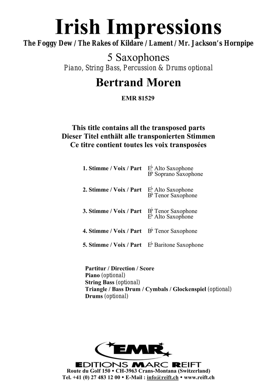 Irish Impressions Irish Impressions Saxophone Quintet scores gallery preview page 2