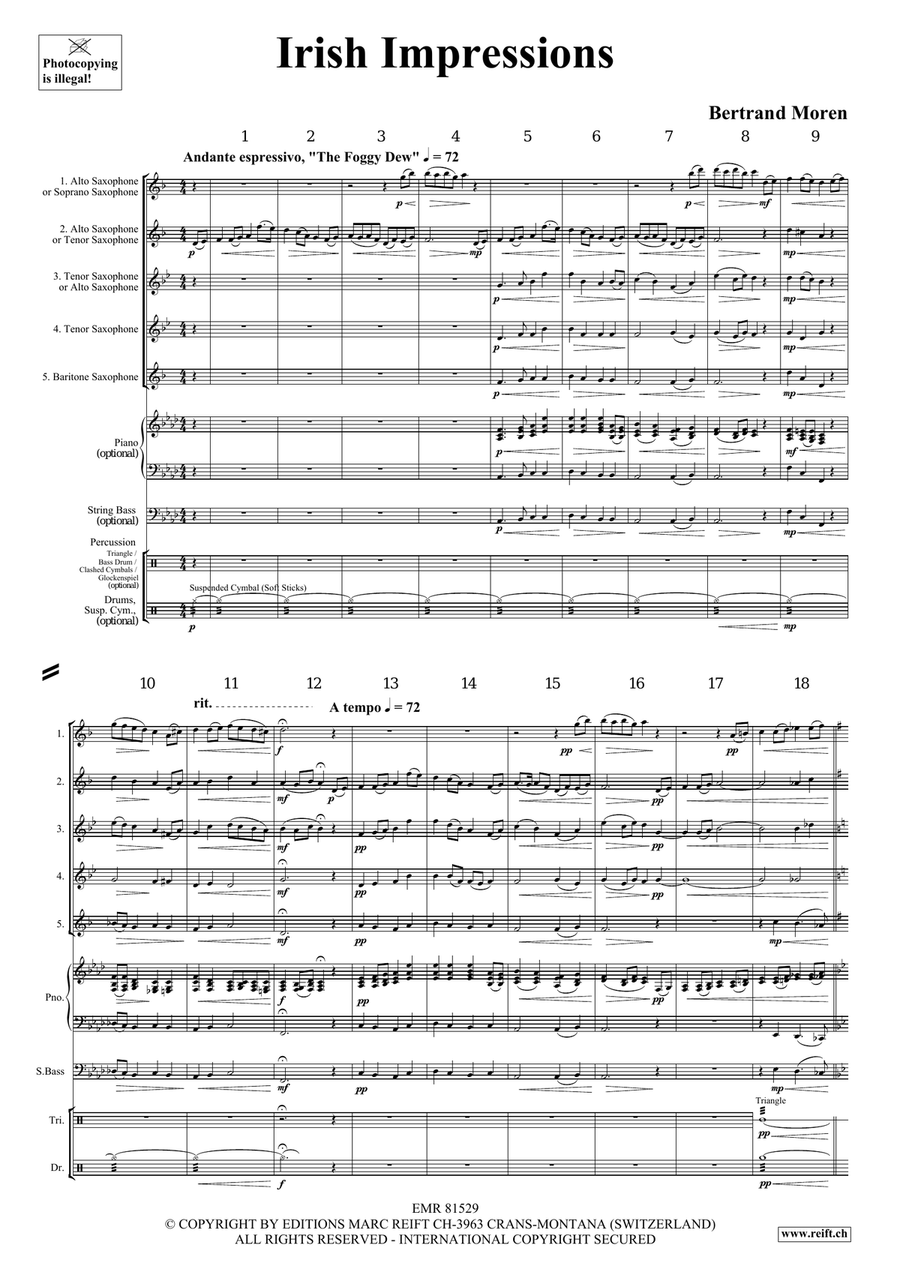Irish Impressions Irish Impressions Saxophone Quintet scores gallery preview page 4