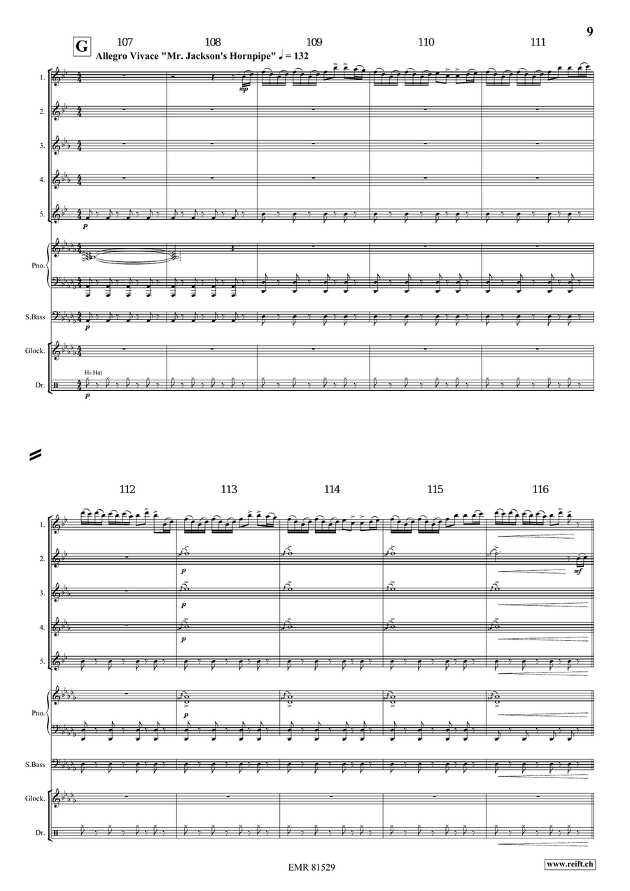 Irish Impressions Irish Impressions Saxophone Quintet scores gallery preview page 8
