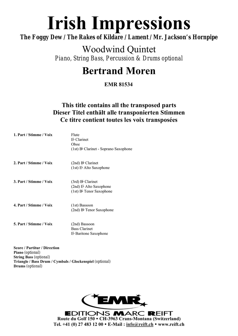 Irish Impressions Irish Impressions Woodwind Quintet scores gallery preview page 2