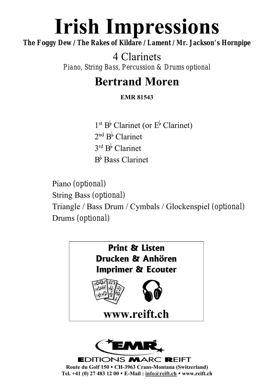 Irish Impressions Clarinet Quartet scores gallery preview page 2