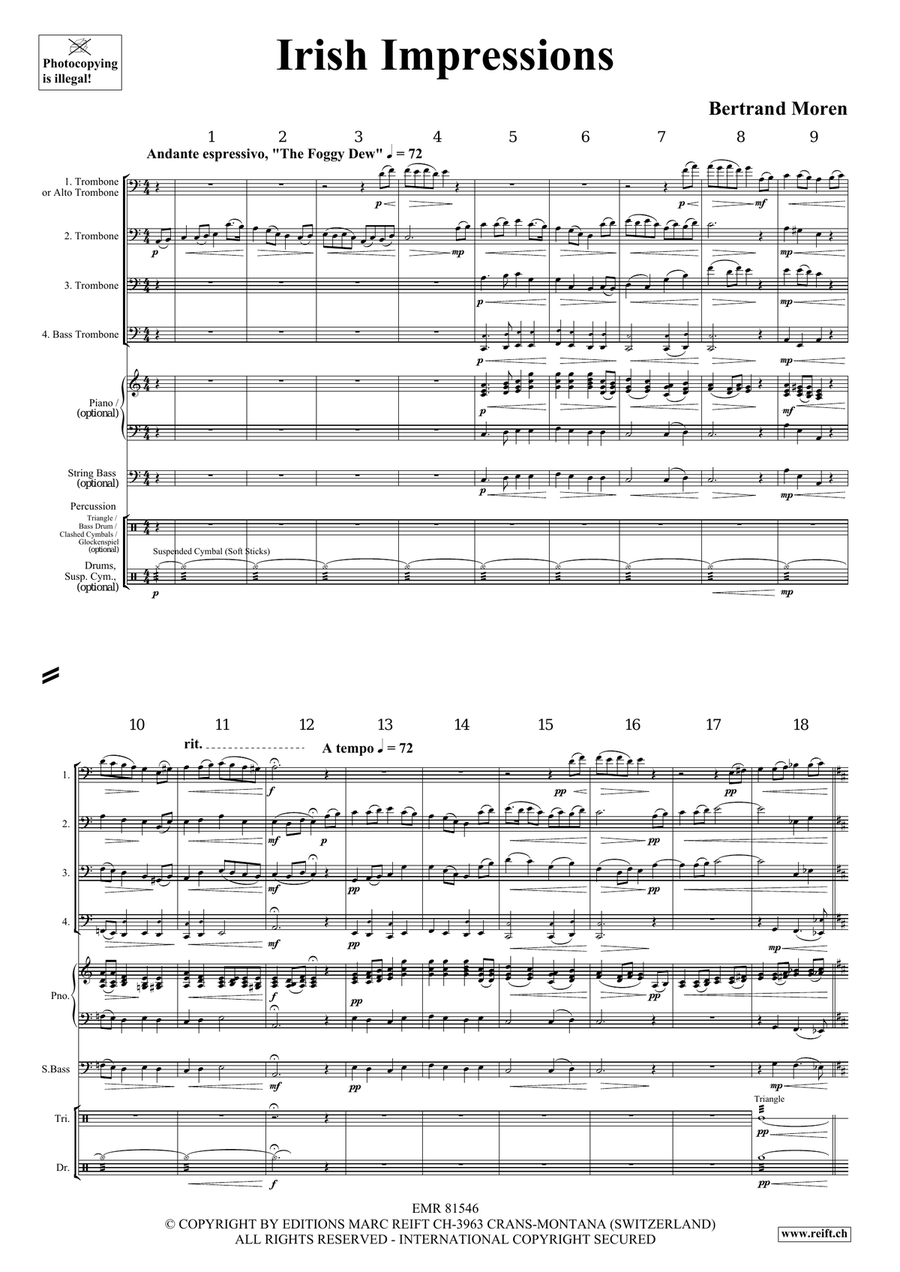 Irish Impressions Irish Impressions Trombone Quartet scores gallery preview page 4