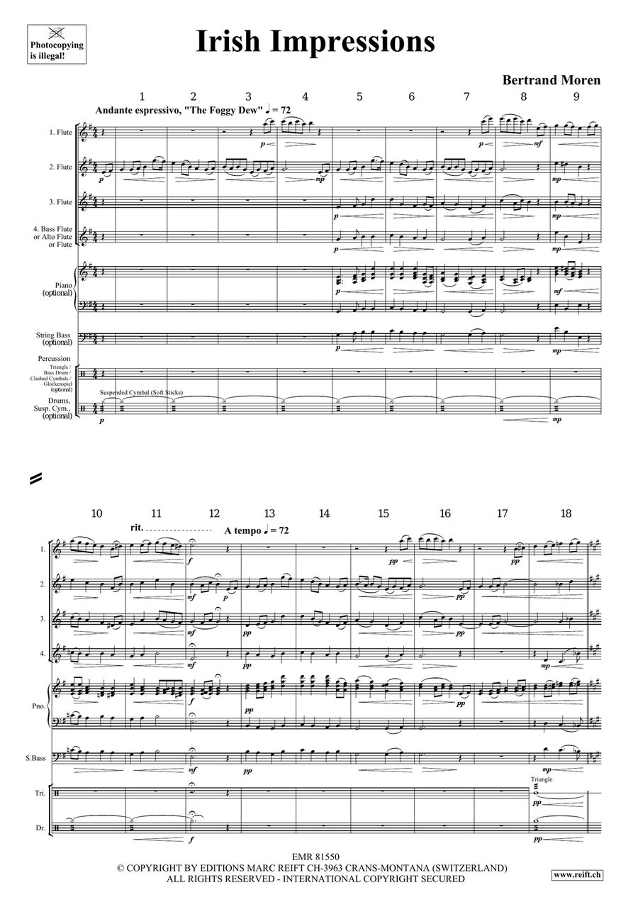 Irish Impressions Irish Impressions Flute Quartet scores gallery preview page 4